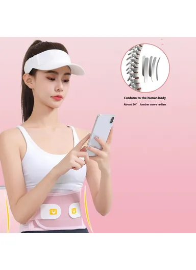 L Breathable Lumbar Support Waist Belt Magnetic Therapy Compression Waistband AB164 - Pink