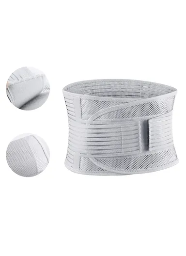 M Lumbar Support Waist Belt Breathable Mesh Spine Decompression Waistband AB163 - Grey