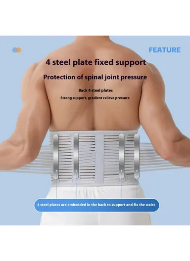 L Lumbar Support Waist Belt Breathable Mesh Spine Decompression Waistband AB163 - Grey
