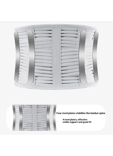 L Lumbar Support Waist Belt Breathable Mesh Spine Decompression Waistband AB163 - Grey
