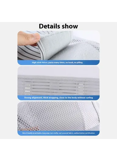 L Lumbar Support Waist Belt Breathable Mesh Spine Decompression Waistband AB163 - Grey