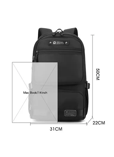 Nylon Travel Backpack Men's Laptop Bag Daypack Commuting Bag 1868 (W31 x D22 x H50)cm - Dark Blue