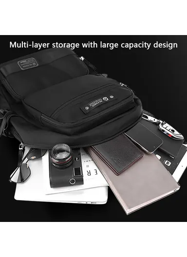 Nylon Travel Backpack Men's Laptop Bag Daypack Commuting Bag 1868 (W31 x D22 x H50)cm - Dark Blue