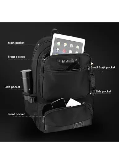 Nylon Travel Backpack Men's Laptop Bag Daypack Commuting Bag 1868 (W31 x D22 x H50)cm - Dark Blue