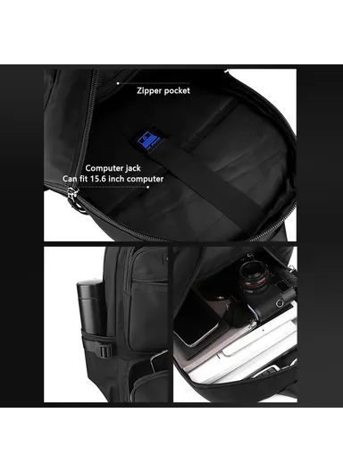 Nylon Travel Backpack Men's Laptop Bag Daypack Commuting Bag 1868 (W31 x D22 x H50)cm - Dark Blue