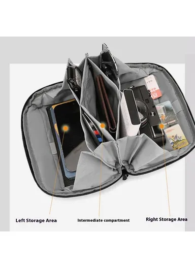 Portable Digital Accessories Organizer, Water-repellent Cables Chargers Electronics Travel Storage Bag 1313 (W25 x D11 x H15)cm - Grey