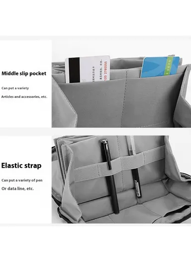 Portable Digital Accessories Organizer, Water-repellent Cables Chargers Electronics Travel Storage Bag 1313 (W25 x D11 x H15)cm - Grey