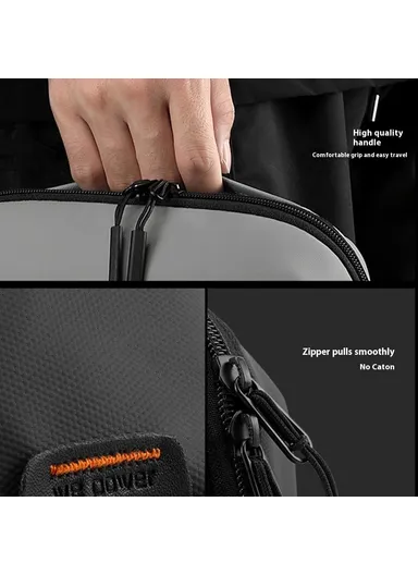 Portable Digital Accessories Organizer, Water-repellent Cables Chargers Electronics Travel Storage Bag 1313 (W25 x D11 x H15)cm - Grey