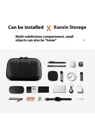 Portable Digital Accessories Organizer, Water-repellent Cables Chargers Electronics Travel Storage Bag 1313 (W25 x D11 x H15)cm - Grey