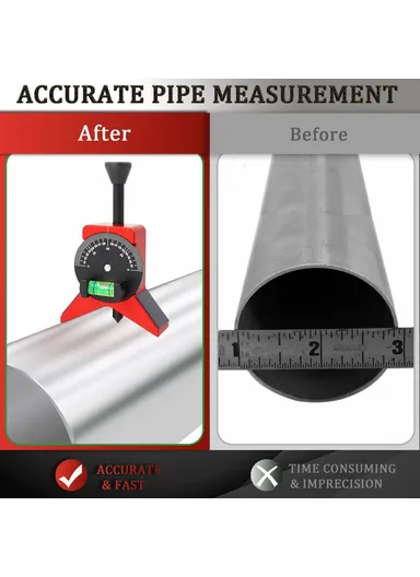 Pipe Center Locator with Magnet for Accurate Alignment, Accurate Pipe Center Marker (L7 x W12)cm
