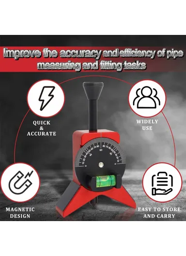 Pipe Center Locator with Magnet for Accurate Alignment, Accurate Pipe Center Marker (L7 x W12)cm