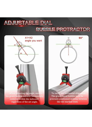 Pipe Center Locator with Magnet for Accurate Alignment, Accurate Pipe Center Marker (L7 x W12)cm