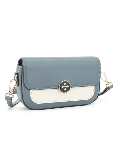 Large Crossbody Bag Women's Satchel PU Leather Shoulder Bag Travel Commuting Daypack N8636 - Blue