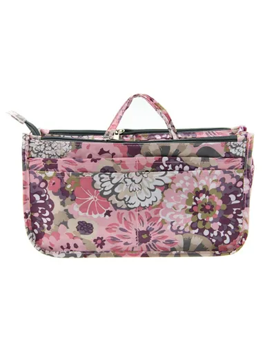 Waterproof Oxford Cloth Portable Cosmetic Bag Travel Toiletries Handbag 1309 - Peony