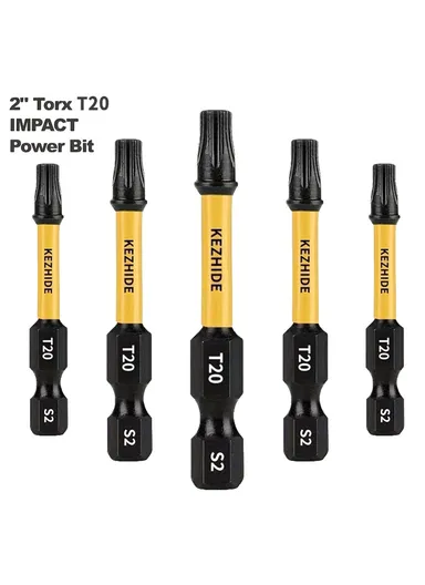 10Pcs 0.5cm Torx Drill Bits S2 Alloy Steel Hex Shank Magnetic Impact Drill Bit T20