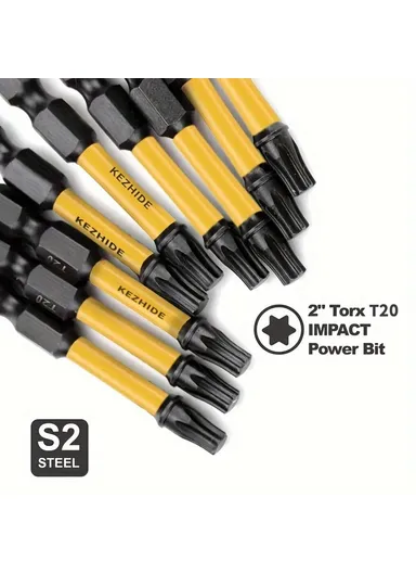 10Pcs 0.5cm Torx Drill Bits S2 Alloy Steel Hex Shank Magnetic Impact Drill Bit T20