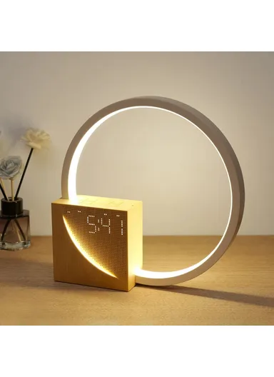 Sunrise Alarm Clock White Noise Table Lamp, Touch Dimmable Wake-Up Light, Charging Desk Lamp AJ300 (D22.5 x W22.8 x H5.1)cm