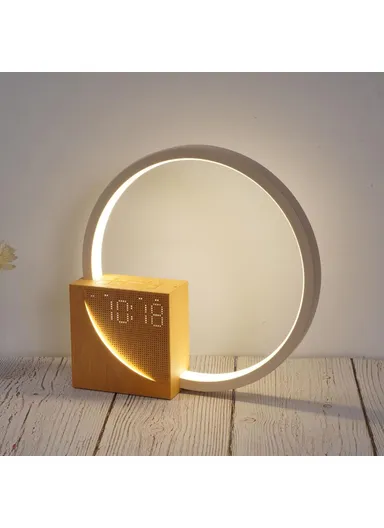 Sunrise Alarm Clock White Noise Table Lamp, Touch Dimmable Wake-Up Light, Charging Desk Lamp AJ300 (D22.5 x W22.8 x H5.1)cm