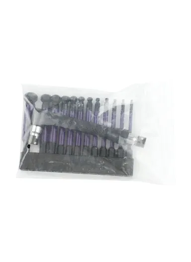 13-Pcs Set 1 / 4 Inch Shank S2 Alloy Steel Hexagonal Ball End Screwdriver Bits with Dual Head Socket