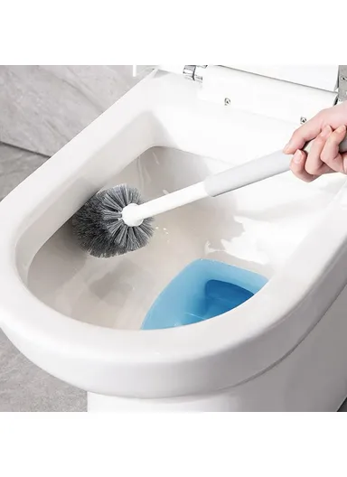 Long Handle Toilet Cleaner Brush Plunger Bathroom Cleaning Tool with Holder Base Set