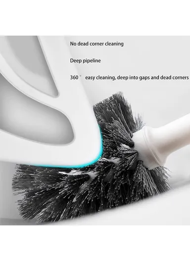 Long Handle Toilet Cleaner Brush Plunger Bathroom Cleaning Tool with Holder Base Set