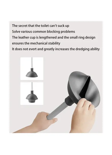 Long Handle Toilet Cleaner Brush Plunger Bathroom Cleaning Tool with Holder Base Set