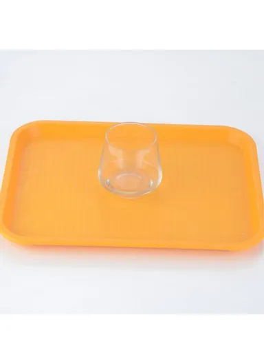Universal Rectangle PP Serving Tray, Non-Slip Bottom Kitchen Serving Tray (L40.5 x W29)cm - Red
