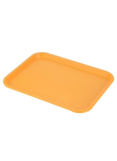 Universal Rectangle PP Serving Tray, Non-Slip Bottom Kitchen Serving Tray (L40.5 x W29)cm - Yellow
