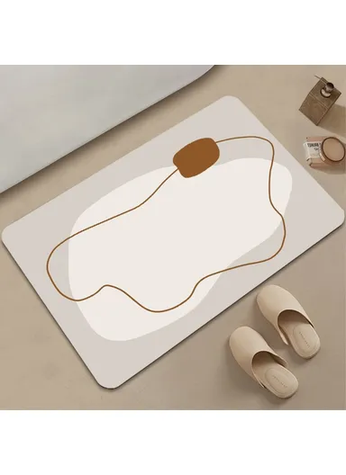 80X120cm Diatomud Bath Mat Non-Slip Quick Drying Bathroom Rug Foot Pad - Style 3