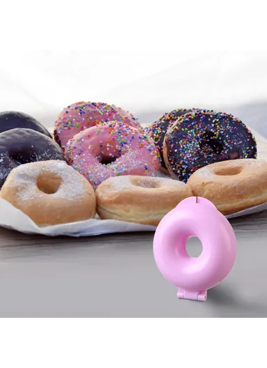 DIY Donut Mold, Baking Doughnut Cake Mold Baking Tool (D9 x W8 x H3)cm - Pink