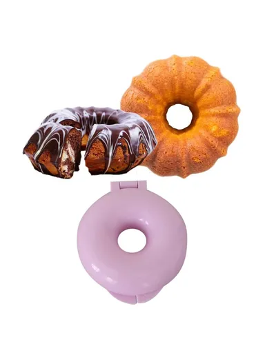 DIY Donut Mold, Baking Doughnut Cake Mold Baking Tool (D9 x W8 x H3)cm - Grey