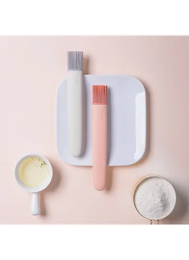 Detachable Design Silicone Oil Brush Pastry Basting Cooking Brush for BBQ Grill Heat Resistant Kitchen Food Barbecues Baking Brush No FDA Certificate, BPA-free - Pink