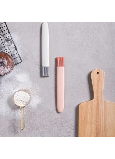 Detachable Design Silicone Oil Brush Pastry Basting Cooking Brush for BBQ Grill Heat Resistant Kitchen Food Barbecues Baking Brush No FDA Certificate, BPA-free - White
