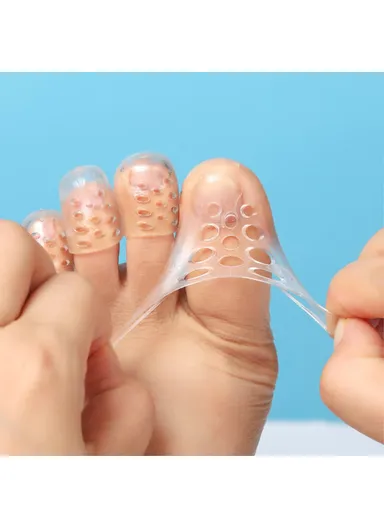 10-Pcs Pain Relief Silicone Toe Protectors, Multi-Uses Breathable Toe Covers (D1 x H2)cm