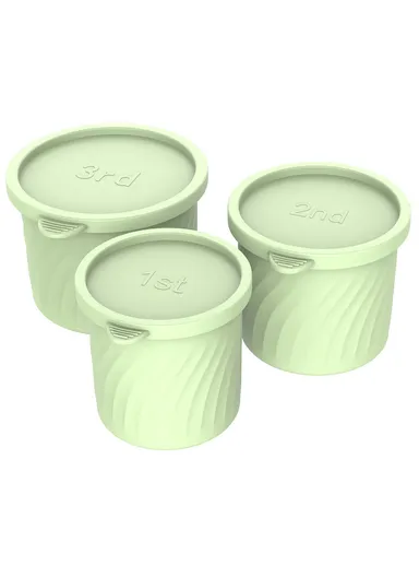 3-Pcs Set Food Grade Silicone Cylinder Ice Cube Mold with Lid for 24 / 30 / 40oz Stanley Cups BPA Free, No FDA - Green
