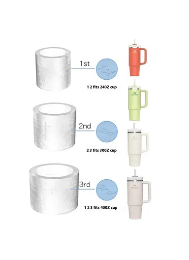 3-Pcs Set Food Grade Silicone Cylinder Ice Cube Mold with Lid for 24 / 30 / 40oz Stanley Cups BPA Free, No FDA - Green