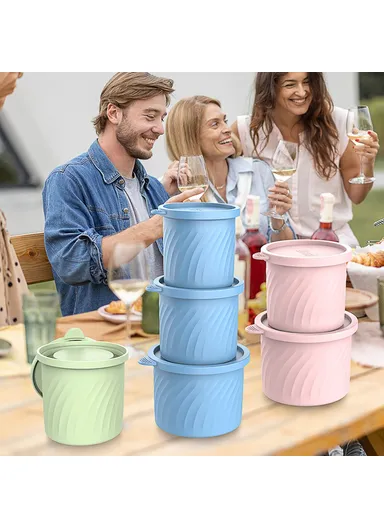 3-Pcs Set Food Grade Silicone Cylinder Ice Cube Mold with Lid for 24 / 30 / 40oz Stanley Cups BPA Free, No FDA - Green