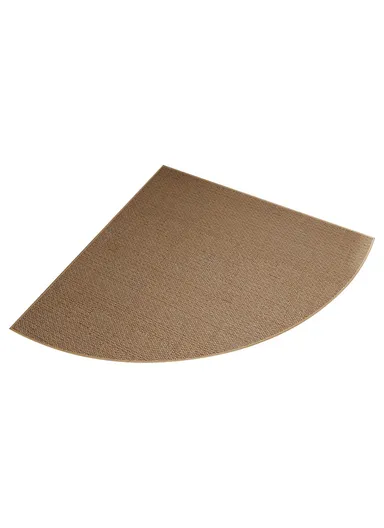 70x70cm Anti-Slip Kitchen Fan Shape Corner Rug Floor Mat Woven Oil-Proof Carpet - Beige