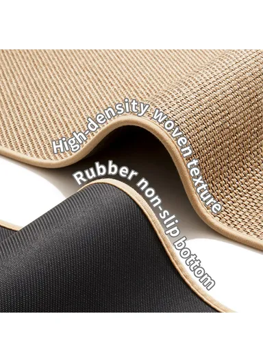 70x70cm Anti-Slip Kitchen Fan Shape Corner Rug Floor Mat Woven Oil-Proof Carpet - Grey