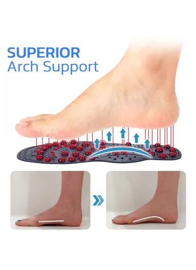 1-Pair Arch Insoles, Varicose Veins Relieve Magnetic Acupressure Arch Support Insoles