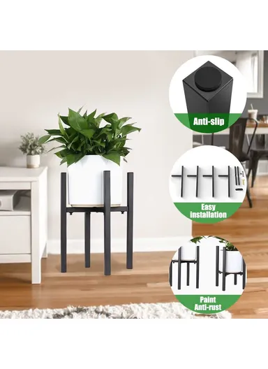 Iron Art Flower Stand, Indoor Flower Pot Rack, Detachable Retractable Garden Home Decoration Shelf (L25-40 x W38)cm