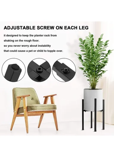 Iron Art Flower Stand, Indoor Flower Pot Rack, Detachable Retractable Garden Home Decoration Shelf (L25-40 x W38)cm