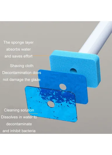 Magnetic Wall Mounted Toilet Brush Set Disposable WC Brush Head Long Handle Toilet Cleaner (W39.5xD4.1xH10.4)cm - White