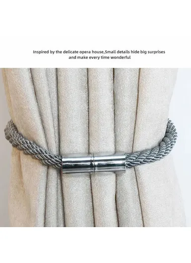 1 Pair Braided Rope Curtain Buckle Magnetic Home Curtain Tieback Decorative Curtain Holdback Buckle - Sapphire