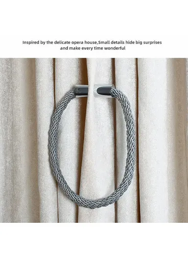 1 Pair Braided Rope Curtain Buckle Magnetic Home Curtain Tieback Decorative Curtain Holdback Buckle - Green