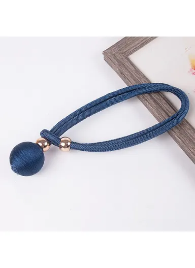 1 Pair Curtain Tiebacks, Adjustable Curtain Buckle with Beads Hole-Free Design, Decorative Tieback Curtain Holdback Buckle - Dark Blue