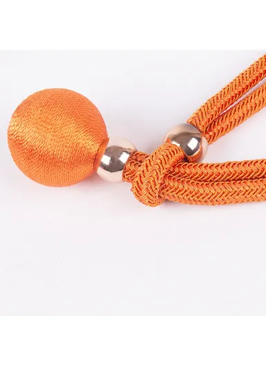 1 Pair Curtain Tiebacks, Adjustable Curtain Buckle with Beads Hole-Free Design, Decorative Tieback Curtain Holdback Buckle - Pink