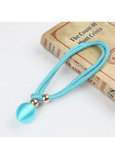 1 Pair Curtain Tiebacks, Adjustable Curtain Buckle with Beads Hole-Free Design, Decorative Tieback Curtain Holdback Buckle - Peacock Blue