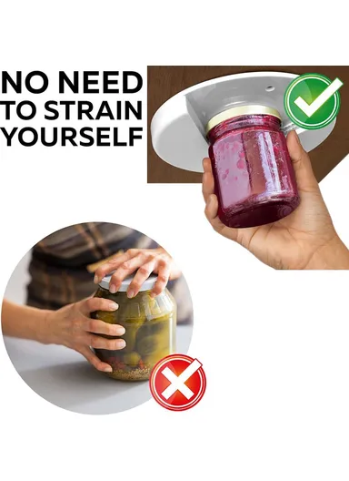 Under Cabinet Jar Opener, Easy Grip Arthritis Lid Bottle Jar Opener (D18 x H2)cm