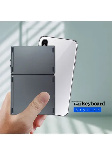 140mAh Portable Tri-fold Bluetooth Keyboard Universal Laptop Tablet Phone Wireless Keyboard with Touchpad B033 - White